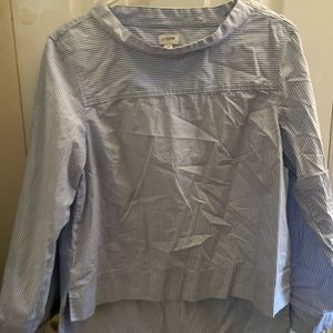 J crew boatneck blue stripped blouse
